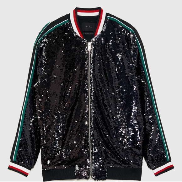 sequin bomber jacket zara